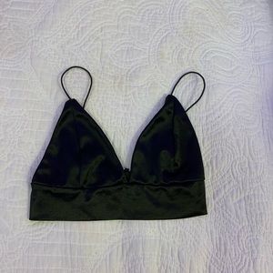 Fashion nova satin Vneck crop top